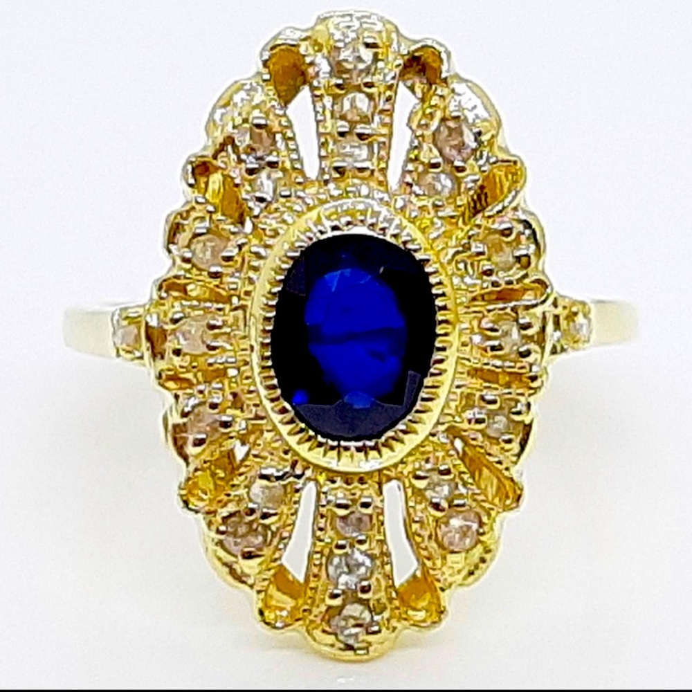 New Amazing Genuine 1.40ctw Sapphire & Diamonds Size: 7!